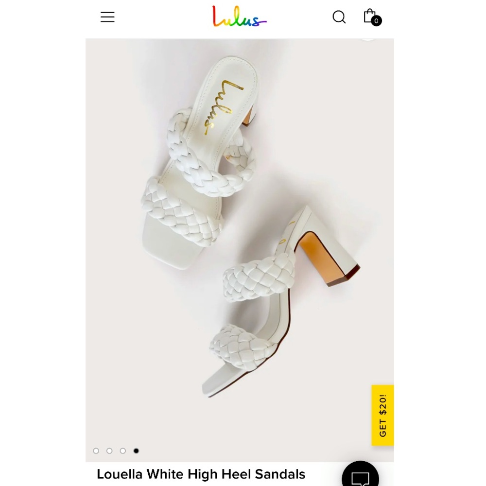 Louella white high heel with braided detail